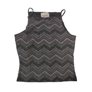 VTG 90s LA Express Chevron Sparkly Top Grunge Casual Glam Made‎ in the USA